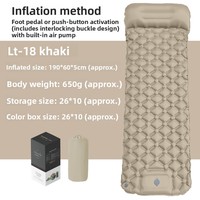 Matelas gonflable pour la randonnée et le camping en plein air avec pompe à pied intégrée, matériau TPU découpable, design anti-humidité, épaisseur 5 cm