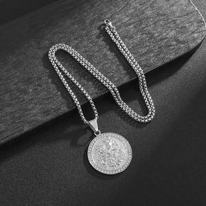 Liontin pria antiair lapisan naga St George baja tahan karat massal dengan liontin zirkon - Product Image 4