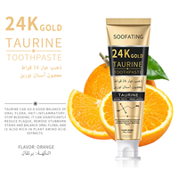 Vente en gros fabricant : Dentifrice à la taurine or 24K 120g, saveur orange fraîche, protection buccale et gingiva, blanchiment à domicile, personnalisable ODM/OEM