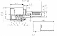 Connecteur coaxial SMA-C-J1.5 pour fenêtre, connecteur mâle SMA, sertissage pour câbles RG316 RG179