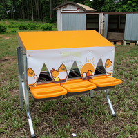 Nouvelle boîte à nids pour poules en acier galvanisé et PVC à 3 trous, avec système de collecte des œufs, pour poules pondeuses, équipement d'élevage avicole