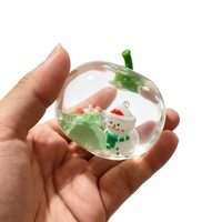 Jouet Squishy de Noël en forme de pomme Vaseline, Père Noël transparent à remontée lente, jouet sensoriel anti-stress à presser pour enfants et adultes