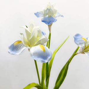 GOG1037 <span class=keywords><strong>Iris</strong></span> artificiel en PU à tige unique, fait main, haute qualité, toucher réel, pour décoration de jardin, intérieur et extérieur, idéal pour la remise des diplômes, Noël, Pâques - Product Image 3
