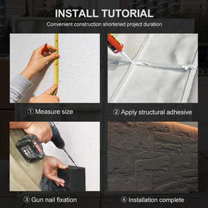 Paneles de Pared de Piedra de PU de Fábrica al por Mayor, Placas Artificiales Impermeables 3D para Decoración de Interiores y Exteriores - Product Image 4