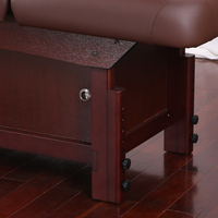Table de massage thaïlandaise moderne réglable pour le corps entier, en cuir synthétique marron, lit de beauté, mobilier de spa et de salon, canapé