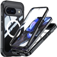 Étui magnétique transparent GSCASE, étui robuste avec protection d'écran sensible intégrée pour Google Pixel 9 Pixel 10 Pro XL