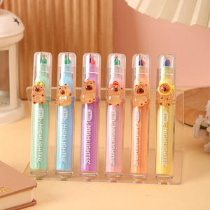 Paquete de 3 Marcadores Fluorescentes con Diseño de Capibara de Dibujos Animados, Bolígrafos de Resina con Diseño Lindo, Bolígrafos para Diario, Premios para Niños - Product Image 2