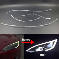 Plaque de guidage de phare DRL en acrylique pour feux de jour, tube lumineux pour TESLA Model S 2017-2019