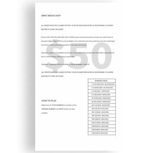 Billets de loterie à gratter Lucky Win, thèmes royaux, conception OEM ODM, sérigraphie personnalisée, carton, commande en gros, réduction sur les tickets de loterie - Product Image 6
