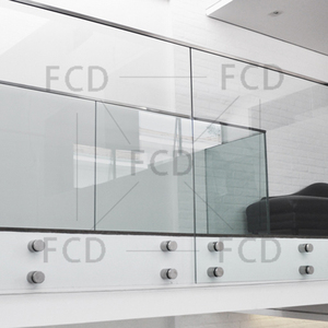 Corrimano montatura laterale stallo ringhiera in vetro <span class=keywords><strong>per</strong></span> scale di casa Base rotonda <span class=keywords><strong>per</strong></span> parete in legno - Product Image 6