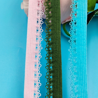 Bande élastique en nylon à bord picoté pour sous-vêtements textiles, ceinture en dentelle picotée pour vêtements et confection DIY
