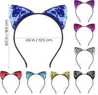 Approvisionnement d'usine personnalisé fantaisie sequin chat oreille bandeau bébé