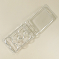 Boîte à bulles transparente jetable à 6 compartiments, ronde et rectangulaire, en PET, pour gel, huile essentielle, cire à fondre, marque Zeqiu