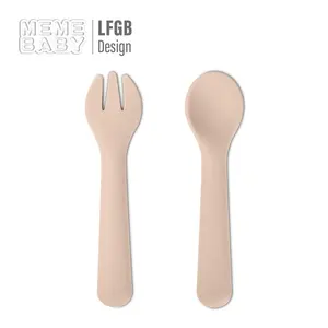 BPA miễn phí bé Silicone muỗng đặt chống Choke bé ăn muỗng nhiệt nhạy cảm mềm thực phẩm Feeder bé Silicone rắn muỗng ngã ba