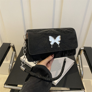 Bolsos de Mano de Piel Sintética PU para Mujer, con Elemento de Mariposa, Bolsos de Hombro con Forro de PU, Nueva Moda - Product Image 3