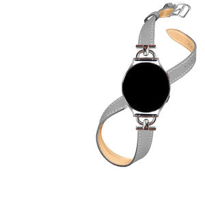 Correa elegante de cuero genuino de doble círculo para Samsung Watch 3 4 5 6 Active 123 Gear S3 para <span class=keywords><strong>Huawei</strong></span> Watch <span class=keywords><strong>GT3</strong></span> 2, 20 y 22mm - Product Image 4