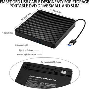 ไดรฟ์ซีดี/ดีวีดีภายนอกแล็ปท็อป, USB 3.0เครื่องเขียนซีดี, แล็ปท็อปเครื่องเล่นดีวีดี, Mac, <span class=keywords><strong>PC</strong></span>, <span class=keywords><strong>Windows</strong></span> 11/10/8.1/<span class=keywords><strong>7</strong></span> - Product Image 5