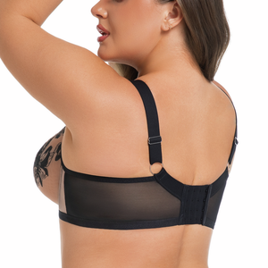 Fabricante de sujetadores de alta calidad personalizados, superventas, lencería Sexy de talla grande con bordado Floral para mujer - Product Image 5