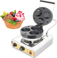Kolice Nouvelle Machine à Gaufres Belges Antiadhésive avec Poignée Froide au Toucher, 3 Bols de Formes Différentes, en Fer, Haute Puissance 1600W, 110/220V, 0-5 Minutes