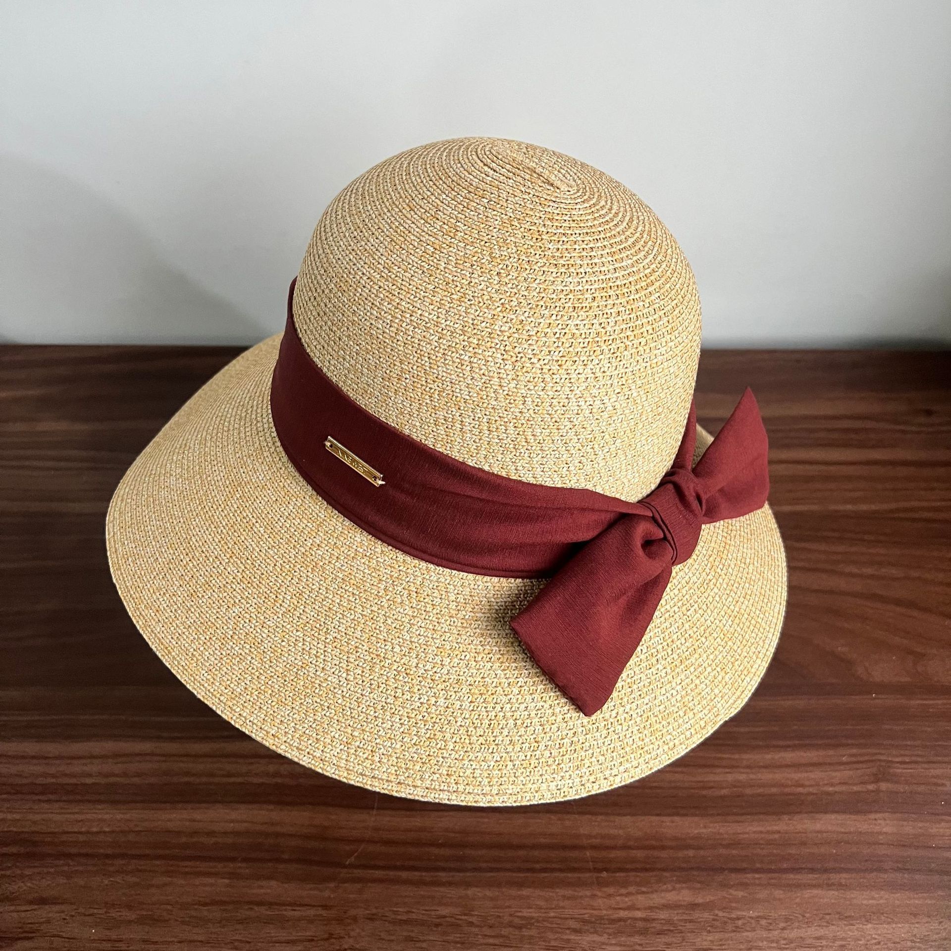 Straw Bucket Sun Hat Wide Brim Packable UV Protection UPF 50+ Travel Beach Summer Beach Sun Straw Hats for Women Wide Brim Packable  main image 4