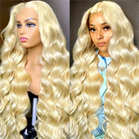Perruque frontale transparente 13x4 Deep Loose Wave 613 Blond Miel Bouclé, 180% de densité, Perruque 13x6 Water Wave Colorée en Cheveux Humains pour Femme