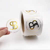 Autocollants personnalisés imperméables avec logo, rouleau d'autocollants transparents à estampage à chaud, étiquettes autocollantes en feuille d'or transparente