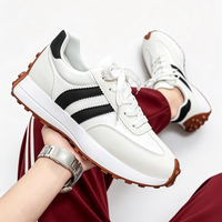 BRONAX Chaussures de sport décontractées pour femmes, à lacets, à bout large, couleur beige