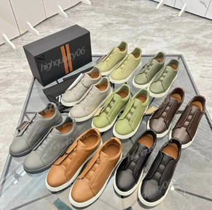 Sneakers de luxe pour homme, design officiel Zegnashoe, en cuir et daim, triple couture, modèle Montee - Product Image 2