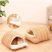 Coussin pour animaux de compagnie en peluche, semi-fermé, chaud, toutes saisons, universel, amovible, lavable, taille personnalisable