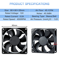 Ventilateur DC pour CPU, boîtier PC, serveur, refroidissement par air, souffleur axial, faible bruit, étanche, ventilateur électrique sans balais à roulement à billes, ODM