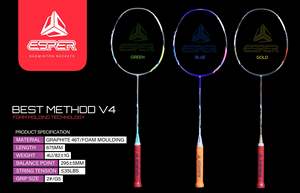 2024 Konmat Sports Esper V4 Raquettes De Badminton Cadre D'entraînement Professionnel avec Logo Personnalisé Meilleure Méthode Sport Concessif - Product Image 6