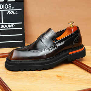 Zapatos de Baile Sociales para Hombre de Otoño con Cordones y Punta Cuadrada de Cuero Genuino de Alta Calidad - Product Image 6