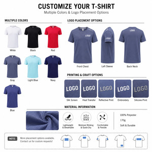 T-shirt personnalisé avec logo, 100% polyester, séchage rapide, 170g, performance, sport, gym, tee-shirt réfléchissant pour la course à pied, marque privée, vente en gros - Product Image 2
