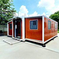 Maison Modulaire Préfabriquée Extensible en Conteneur, Panneau Sandwich, Mini-Villa Extensible, Étanche et Ignifuge, Maison Préfabriquée 2-3 Chambres