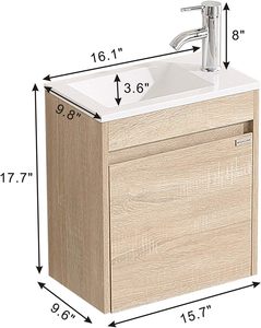 Meuble <span class=keywords><strong>de</strong></span> salle <span class=keywords><strong>de</strong></span> bain moderne suspendu avec lavabo et armoire <span class=keywords><strong>de</strong></span> rangement en MDF et finition laquée - Product Image 6