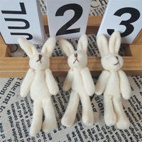 Mini-ours articulé de 3 cm en coton PP et tissu brossé, marron-gris, pendentif, jouet en peluche