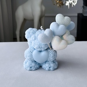 Qixi เทียนหอมกลิ่นกุหลาบหมีพร้อมของขวัญด้วยมือสำหรับวันวาเลนไทน์บรรยากาศที่สร้างสรรค์ตกแต่งบ้านรูปหมี - Product Image 4