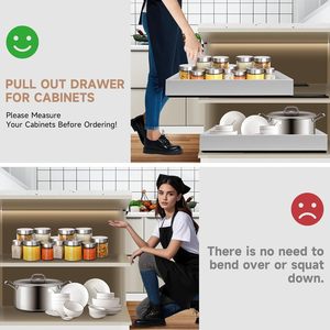 Extendable Kitchen Slide Out Sliding Drawer Pull Out Shelf Cabinet Organizer Drawers Expandable Pull Out Cabinet Organizer - Product Image 4