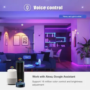 E27 WiFi Smart Control Lâmpada LED 15W 18W RGB Lâmpada inteligente regulável Smart House Lampada Aplicar ao Alexa Google Assistente