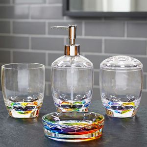 Ensemble d'accessoires de salle de bain écologiques classiques en acrylique imperméable et faciles à nettoyer, 4 pièces - Product Image 3