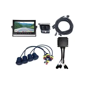 Bus Truck reversing parking sensor alert system 4pcs digital sensor support connect front and rear cameras