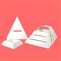 Caja de Regalo Triangular Piramidal de Lujo para Dulces, Caramelos, Chocolates, con Diseño de Pirámide de Cinta Colorida para Bodas