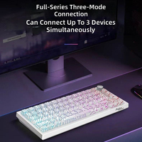 Clavier mécanique sans fil K81 avec rétroéclairage RVB et touches imprimées latéralement, personnalisable en trois modes pour le jeu