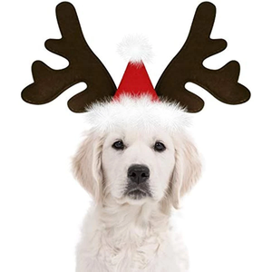 Diadema de Asta de Reno con Gorro de Papá Noel para Perros, Disfraz Navideño para Mascotas, Accesorios para Perros y Gatos Grandes - Product Image 2
