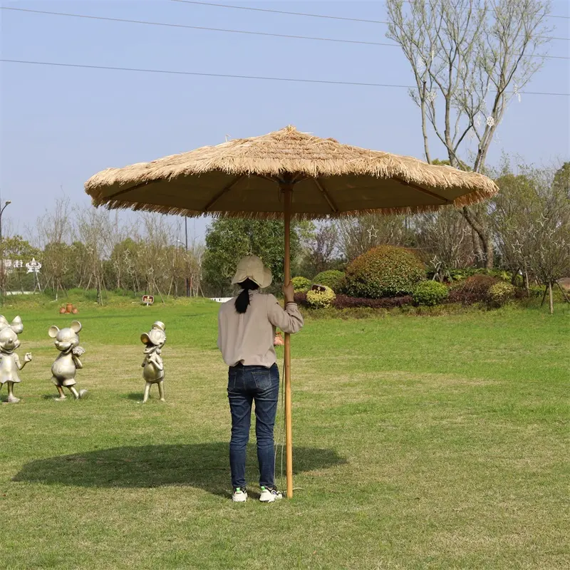 Straw umbrella garden parasol PP harulm beach umbrella halm waterproof and sunshade for outdoor use