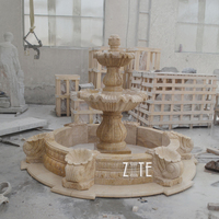 Fontaine en marbre noir sculptée à la main, design moderne, résistante à l'eau, pour jardin