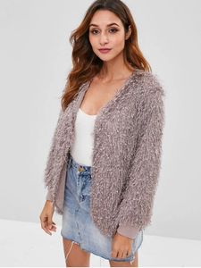 king Young Feather Wholesale Long Sleeve Cardigan Women Wide-waisted <strong>Threads</strong> Embellished Open Jacket <strong>Coat</strong> Blazers Pour Femmes - Product Image 5