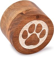 Urne décorative en bois d'acacia pour les cendres d'animaux de compagnie, forme ronde avec pattes blanches, cercueils commémoratifs pour chiens et chats