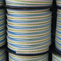 Ruban poly durable de 12 mm bleu, blanc et vert pour clôture électrique, résistant aux UV et fiable pour l'agriculture