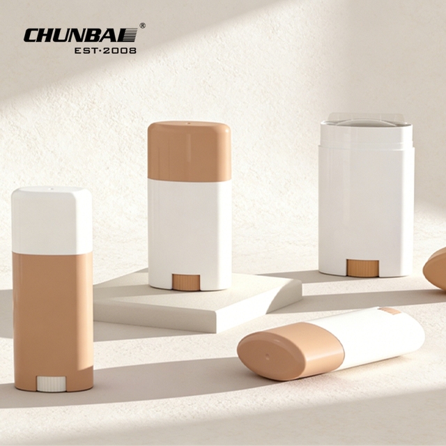 Personalised Empty 15g 1.5oz 75g Oval pp Plastic Twist up Matte White Deodorant Twist Stick Container Bottle